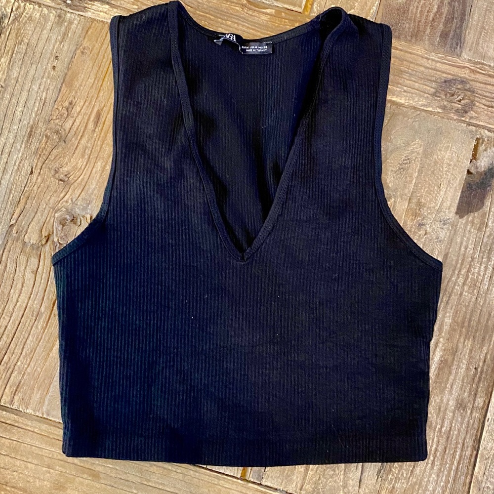 Zara Ribbed Bodywear Crop Top